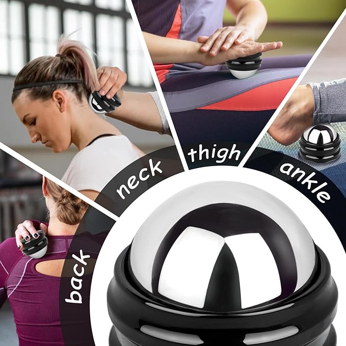 Stainless Steel Massage Roller Ball - Ice Therapy for Muscle Pain Relief, Sore Muscles, and Tension Alleviation Cold & Hot Therapy for Back, Shoulders, Legs, and Calves Myofascial Release Tool-VivaGrace Women