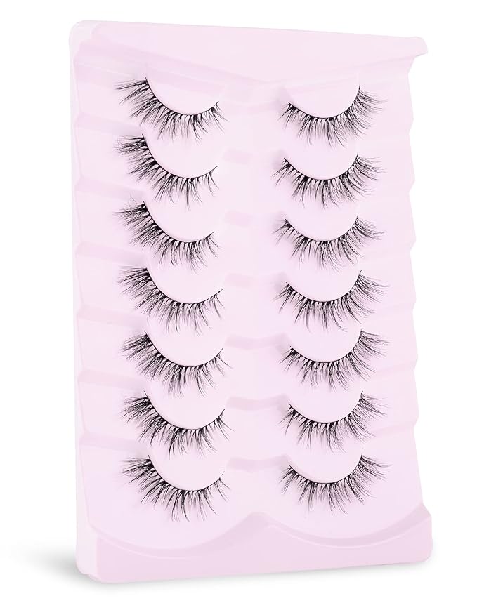 Onlyall Cat Eye Lashes Natural Lashes False Eyelashes Fox Eye Lashes False Lashes 7 Pairs D5-VivaGrace Women