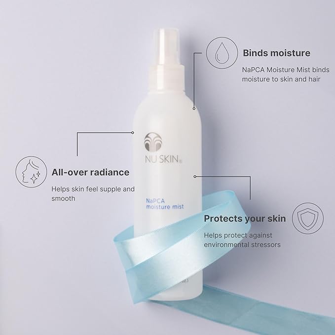 Nu Skin NaPCA Moisture Mist | Revitalizing Moisturizer & Cooling Mist with Hyaluronic Acid | Hydrating Spray for Face, Body & Hair | Sodium PCA for All Skin Types | 8 oz | 2 Pack-VivaGrace Women