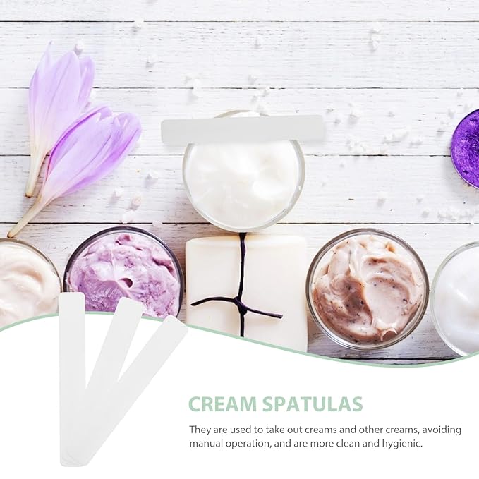 50pcs Soft Film Stick Cream Spoon Cream Spatulas Beauty Spoons Plastic Scrapers Face Mask Scrapers Makeup Spatulas Cosmetic Scrapers Beauty Accessories Beauty Supplies Makeup Tools-VivaGrace Women