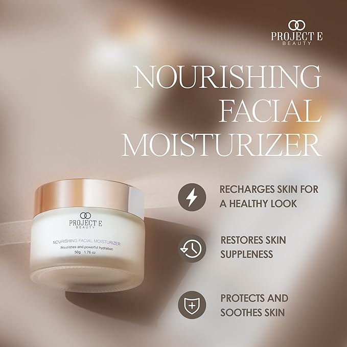 Project E Beauty Nourishing Facial Moisturizer Anti-Aging Skincare| Daily Hydration | For Face And Neck | Smooths & Softens Skin | Reduces Wrinkles & Fine Lines | For Day & Night Use | 50g-VivaGrace Women