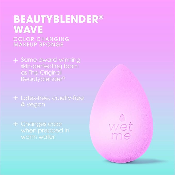 Beautyblender® | Wave Color Changing Blender Makeup Sponge | Blend Liquid Foundations, Powders and Creams | Streak Free Application | Vegan, Cruelty Free | Made in USA-VivaGrace Women