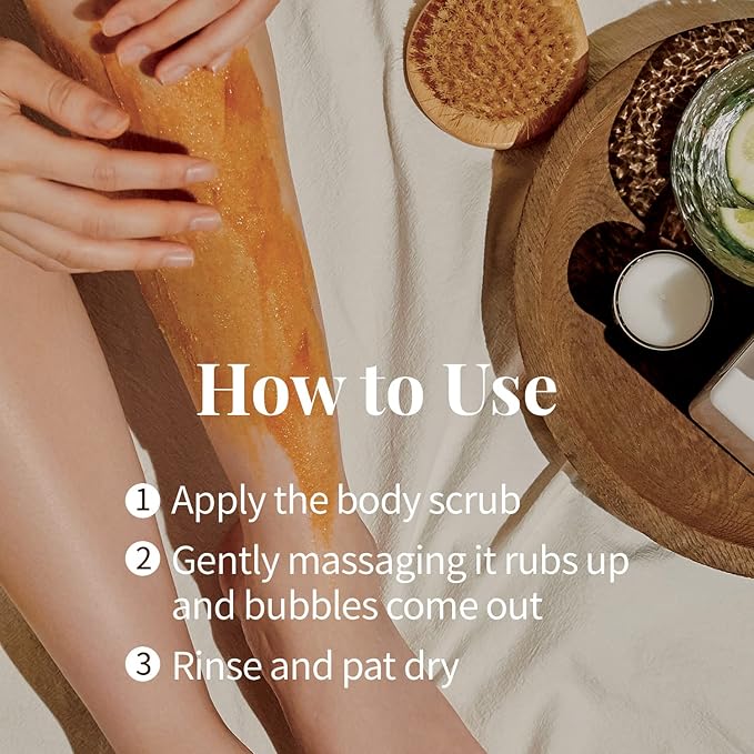 PLU Korean Walnut Body Scrub Pink Floral with Manuka Honey - Exfoliating & Moisturizing & Firming Glow - for Acne, Cellulite, Stretch Marks, Spider Veins, Fresh & Elegance Rose Scent 6.76 oz.-VivaGrace Women