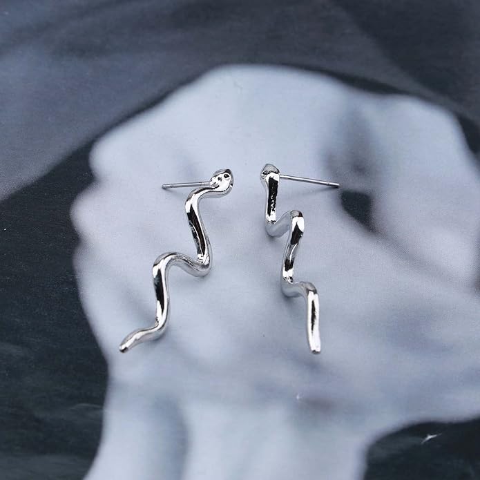 Vintage Snake Dangle Earrings Punk Snake Drop Earrings Gold Snake Stud Earrings Boho Serpent Earrings Jewelry for Women (Gold)-VivaGrace Women