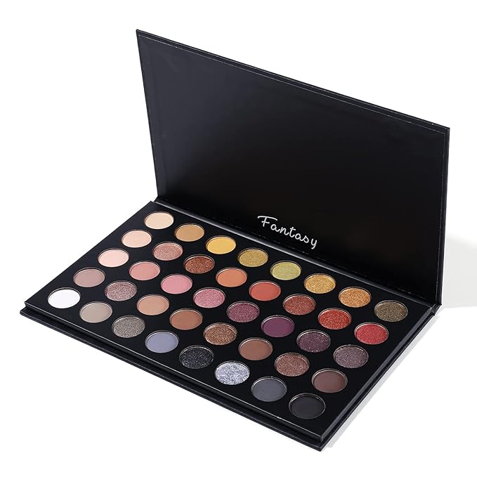 Professional Neutral Smokey Eyeshadow Makeup Palette, Matte Shimmer Metallic Black Grey Dark Goth Eye Shadows for Halloween, Pigmented Warm Smoky Naked Nude Rosy Gold Brown Pallet Daily Make Up Kit-VivaGrace Women