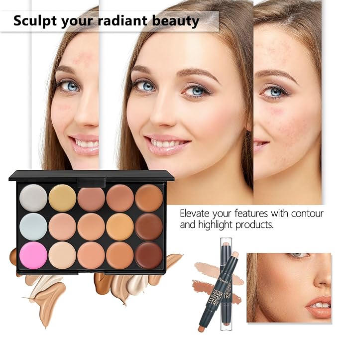 Makeup Sets for Teens Makeup Kit for Women Full Kit Makeup set Makeup Kit Eyeshadow Palette Foundation Mascara Contour Lipgloss Makeup Teenager Gift-VivaGrace Women