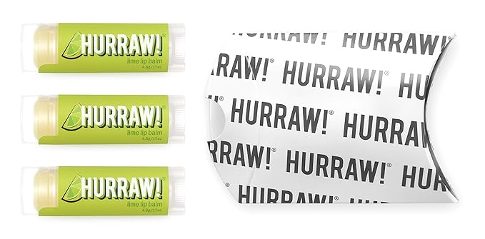 Hurraw! Lime Lip Balm, 3 Pack: Organic, Certified Vegan, Cruelty and Gluten Free. Non-GMO, 100% Natural Ingredients. Bee, Shea, Soy and Palm Free. Made in USA-VivaGrace Women