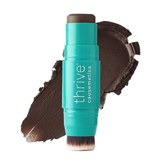 Thrive Causemetics Triple Threat Color Stick: Cream Bronzer & Contour Stick with Vitamin E, Evening Primrose Oil, Waterproof Smudge Proof Face Makeup Formula, Kayla (Deep Golden)-VivaGrace Women
