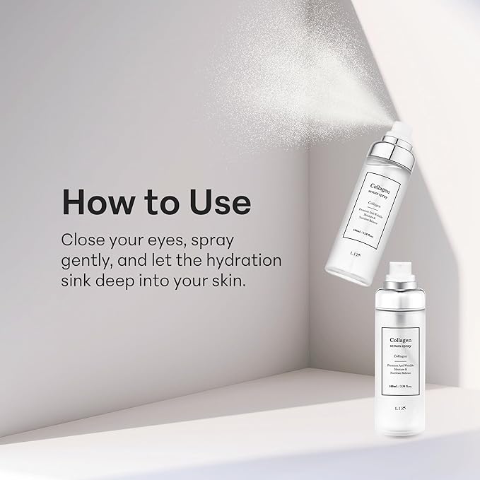 LIZK Collagen Serum Spray for Face 100ml (3.38 fl.oz) Glass Skin,easy to use, sparying at last step in skincare,body care, moisture mist, korea cosmetics-VivaGrace Women
