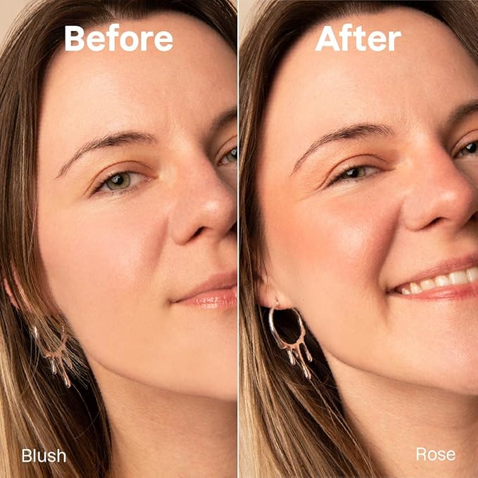 ATTITUDE Oceanly Lightweight Blush Stick, Titanium Dioxide-Free, EWG Verified, Plastic-Free, Vegan & Cruelty-free Makeup, Rose, 0.3 Ounces-VivaGrace Women