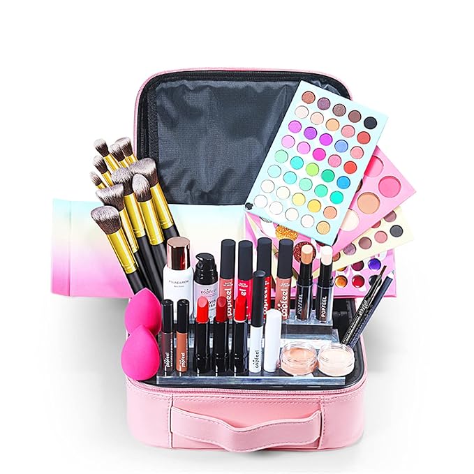 All-in-one Makeup Set Holiday Gift | Full Makeup Kit for Women Essential Starter Bundle Include Eyeshadow Palette Lipstick Blush Cream Concealer Face Powder Eyeliner Mascara Lipgloss Brush-VivaGrace Women