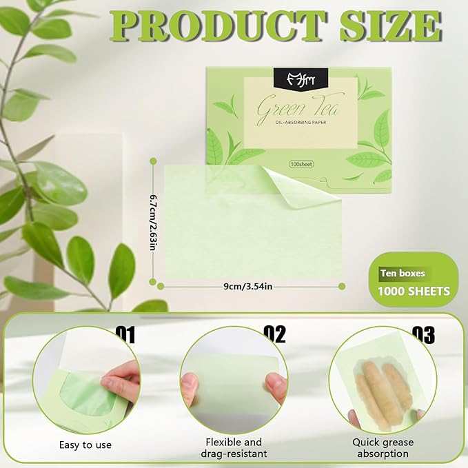 1000pcs Oil Blotting Sheets for Face, Blotting Paper for Oily Skin, Clean and Clear Oil Absorbing Sheets-VivaGrace Women