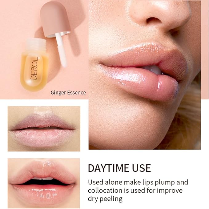 2Pcs Lip Plumper Set, Natural Lip Plumper kit, Day and Night Lip Plumper, Softer Bigger Fuller Cosmetics Plumper Lips-VivaGrace Women