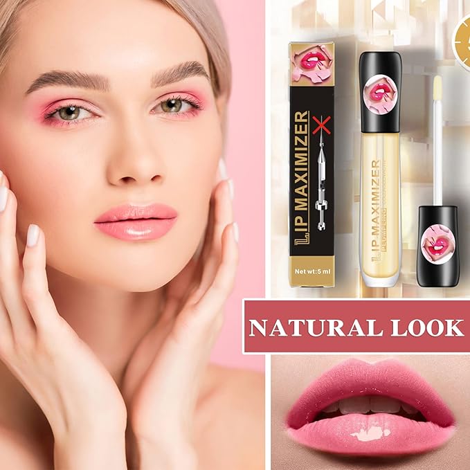 Lip Plumper Lip Gloss,Lip Maximizer Balm Plumper Lip Plumping Serum,Heathly Lip Moisturizer Enhancer Hydrated Lips,Reduces Improves Dry Lip Lines Lip Plumping Gloss Lip Extreme Volume-VivaGrace Women