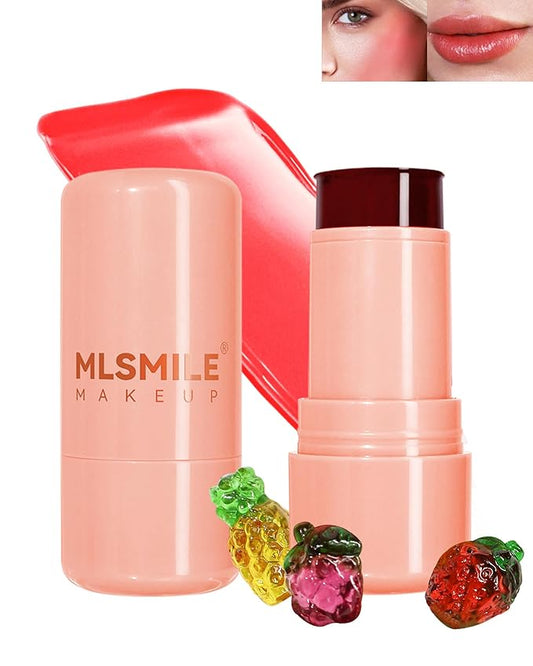 Makeup Jelly Tint,Cooling Water Jelly Tint Coral Blush Stick, Sheer Lip & Cheek Tint Stain, Long Lasting Waterproof Jelly Blush Lip Gloss, Vivid Color, Non-Sticky, Buildable Tinted Jelly Lip Stains-02-VivaGrace Women