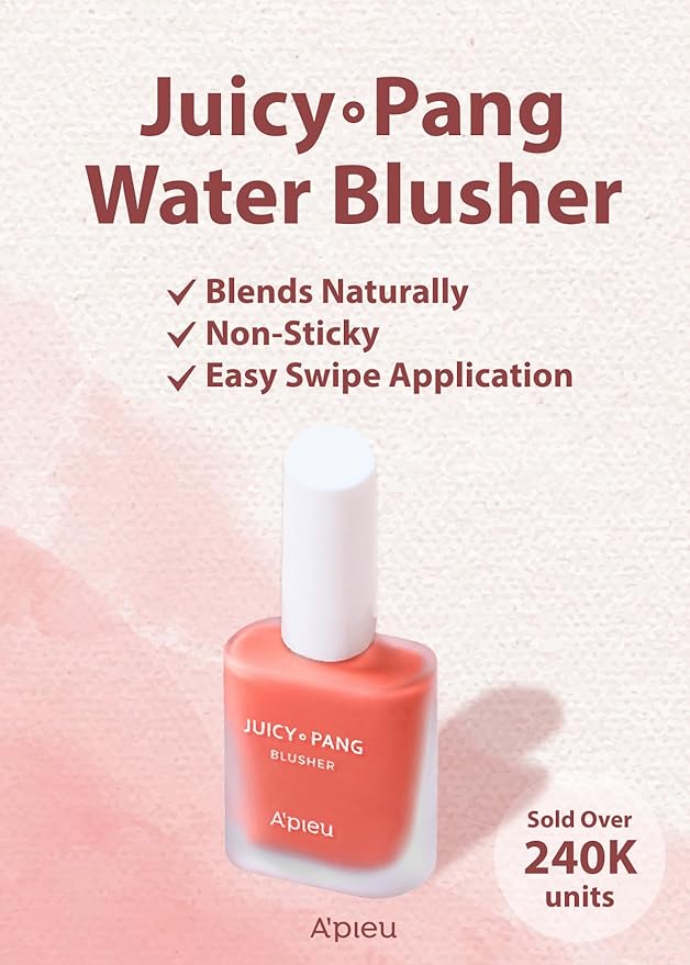 A'PIEU JUICY-PANG WATER BLUSHER (CR01 - Peach) Korean Liquid Blush For Cheeks K Beauty Makeup-VivaGrace Women