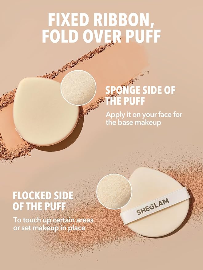 SHEGLAM SKin-Focus Full Coverage Powder Foundation Oil-Control Lightweight Face Pressed Powder Makeup-Chantilly-VivaGrace Women