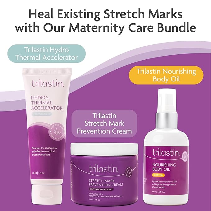 TriLASTIN Hydro-Thermal Accelerator - Moisturizer (3oz / 88ml) | Vitamin-Infused Skin Serum | Pregnancy and Postpartum Skin Care for Stretch Mark Prevention | Hypoallergenic and Paraben-Free Formula-VivaGrace Women
