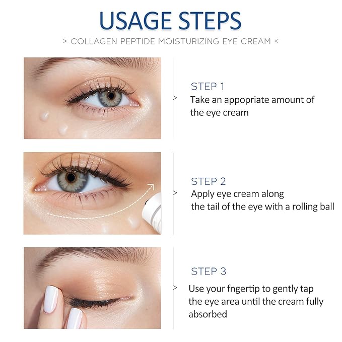 Ceramide Under Eye Cream, Hydrating Eye Cream, Eye Wrinkle Cream With Massage Head, Eye Cream Anti Aging, Dark Circle Eye Cream For Women & Men, eye moisturizer For All Skin Type-VivaGrace Women