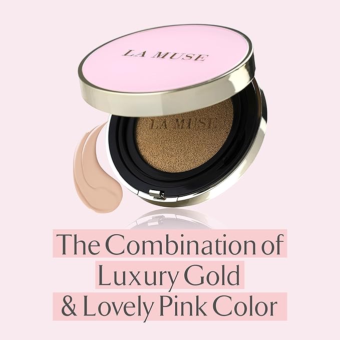 LA MUSE Complexion Correcting-Korean Cushion Foundation(2 Packs) | No Makeup Look, Daily Korean Makeup Foundation, Comfortable Wear | Natural Tone-Up Effect, Light to Medium Tones | For All Skin Types-VivaGrace Women