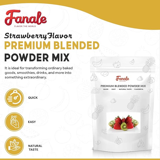 Fanale Premium Strawberry Bubble Tea Flavoring Powder | Perfect for Baking, Smoothies, Desserts and Drinks | Instant Flavoring Powder for Boba Milk Tea - 2.2 Pounds (Pack of 1)