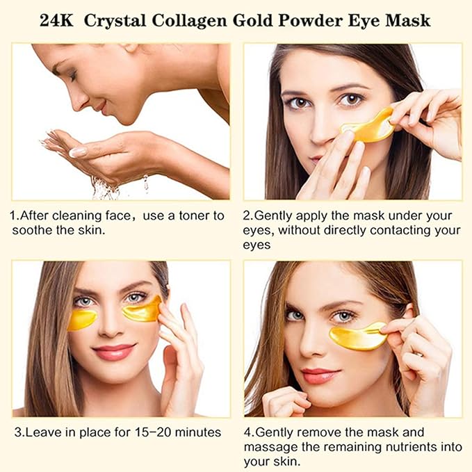 30 PCS Under Eye Collagen Patches,Crystal Pink Collagen Lip Masks,Gold Moisturizing Under Eye Mask,moisturizing skin, anti-chapping and anti-aging.…-VivaGrace Women
