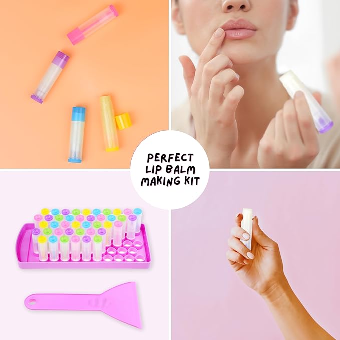 Lip Balm Filling Tray and Spatula (2 Sets) - Fast and Easy To Use - Just Pour & Spread - Instantly Fills 50 Lip Balm Containers (sold separately) - Make Your Own Natural Lip Balm Chapsticks at Home-VivaGrace Women