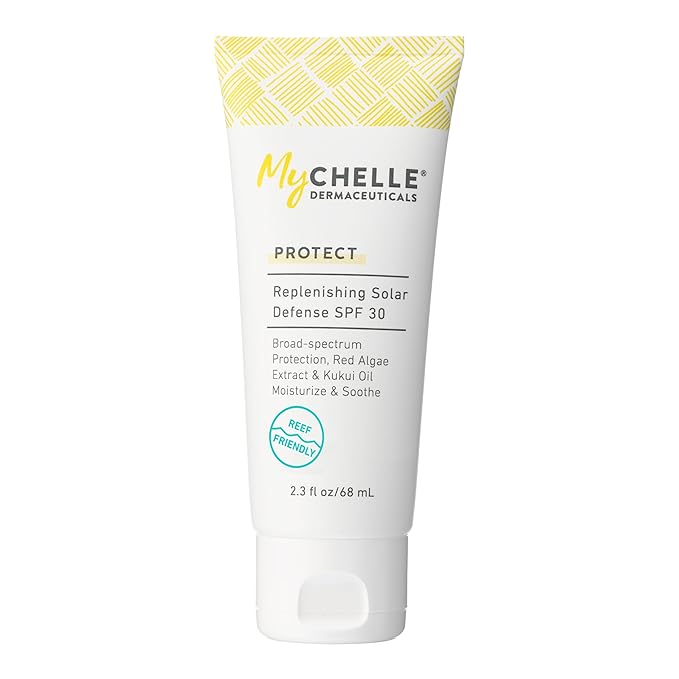 MyCHELLE Dermaceuticals Solar Defense SPF 30 (2.3 Fl Oz) - Moisturizing Reef Safe Sunscreen with Red Algae Extract and Kukui Oil - Travel Size Zinc Sunscreen for Face and Body-VivaGrace Women