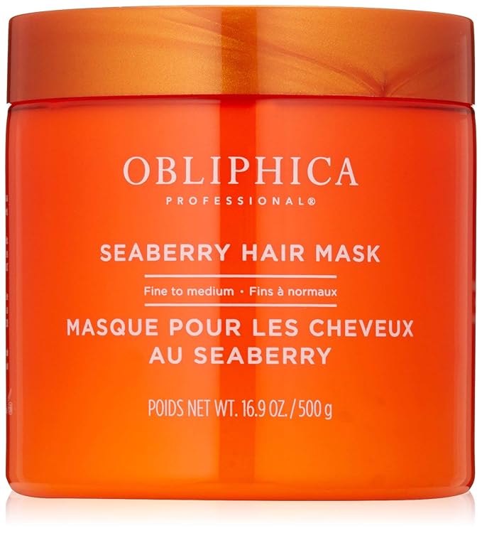 Obliphica Seaberry Hair Mask - Deep Conditioning Hydrating Treatment for Dry and Damaged Hair - Fine, Frizzy, and Color-Treated Hair - 1.05 Pound (Pack of 1)-VivaGrace Women