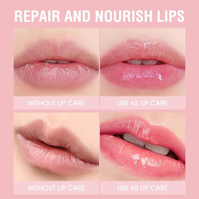 Glow Lip Balm,Moisturizing Lip Balm For Dry,Chapped Lips, Hydrating Lip Balm Repair Lip Sleeping Mask,Nourish & Hydrate Shine Glossy Lip Gloss,Not Sticky Tinted Lip Balm Lip Care (5# Wine Red)-VivaGrace Women