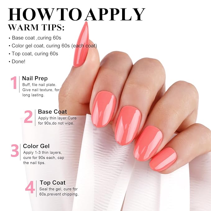 Imtiti Light Coral Gel Nail Polish, 0.5 Fl Oz Coral Orange Color Gel Polish forManicure Salon DIY Nail Art at Home, Gift for Women Girls Spring Summer Gel Polish