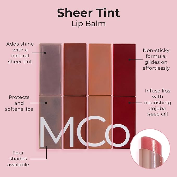 MCoBeauty Sheer Tint Lip Balm, Passion, Nourishing Tint for Healthy, Luscious Lips, Vegan, Cruelty Free Cosmetics-VivaGrace Women
