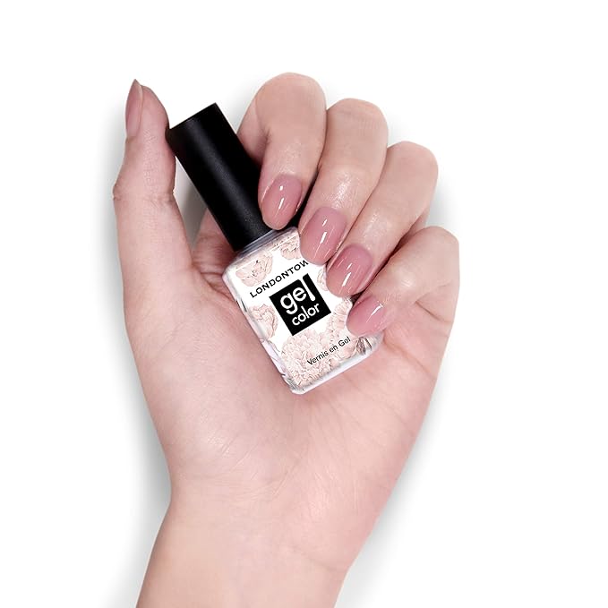 LONDONTOWN UV/LED Gel Nail Polish - Long Lasting, Chip Resistant High Shine Color - Sheer Sheer Nude, Crowning Crumpet, 12ml/.40fl oz