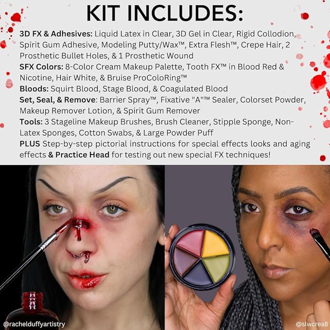 Mehron Makeup Special FX Set for Halloween, Horror, & Cosplay (Practice Head Included)-VivaGrace Women