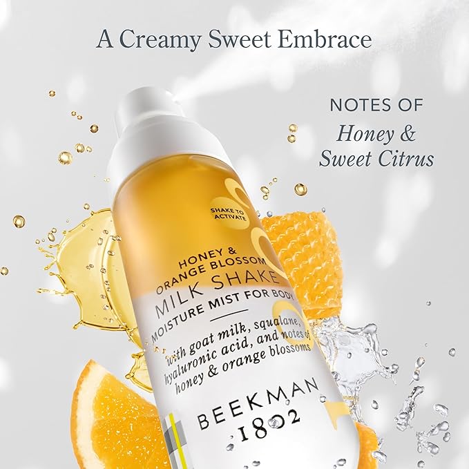 Beekman 1802 Honey & Orange Blossom Milk Shake - Body Mist - 4.7 fl. oz - With Hyaluronic Acid & Jojoba Oil - Instantly Moisturizes, Hydrates & Softens - Good for Sensitive Skin - Cruelty Free-VivaGrace Women