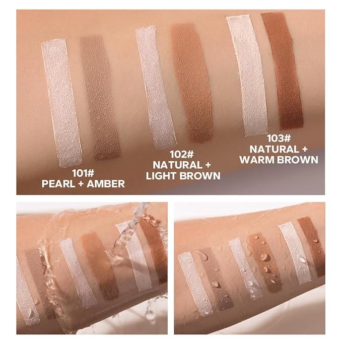 Double head contour stick, Highlight & Contour Bronzer Stick, durable and waterproof contour stick set, facial makeup contour face cream (03#Bronzer contour and glow sticks) -VivaGrace Women