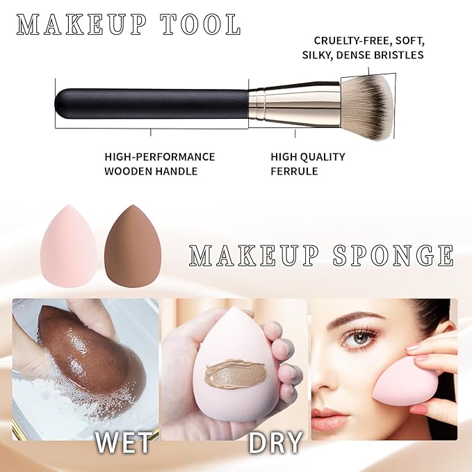 Makeup Set for Women Full Kit, Multipurpose Women’s Makeup Sets, Includes Eyeshadow Palette, Foundation Face Primer, Liquid Lipstick, Eyebrow Pencil Eyeliner Mascara, Makeup Brush-VivaGrace Women