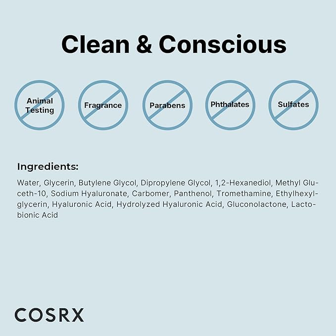 COSRX Hydrium Triple Hyaluronic Moisture Ampoule, 40ml / 1.35 fl.oz | Hyaluronic Acid Viscous Serum | Korean Skin Care, Animal Testing Free, Paraben Free-VivaGrace Women