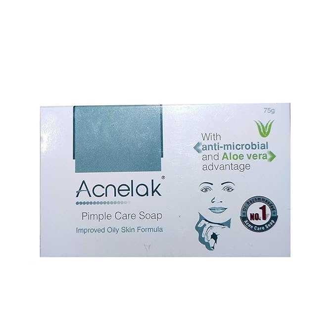 Acnelak 3 x 75gm (pack of 3) Pimple Care soap with anti microbial and Aloe vera advantage