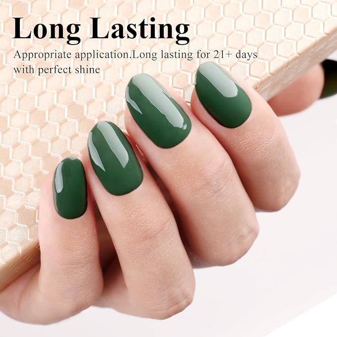 Imtiti Gel Nail Polish, 1 Pcs 15ml Dark Green Color Gel Polish Soak Off Nail Art Manicure Salon DIY Nail Lamp Gel Nail Design Decoration at Home Gift for Women, 0.5 Fluid Ounces