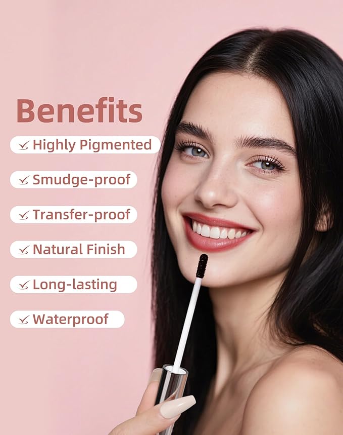 KIMUSE Peel Off Lip Stain, Long Lasting Lip Stain Peel Off with Tweezer, Waterproof Lip Liner Stain, Transfer-Proof, Highly Pigmented Color, Matte Finish-VivaGrace Women