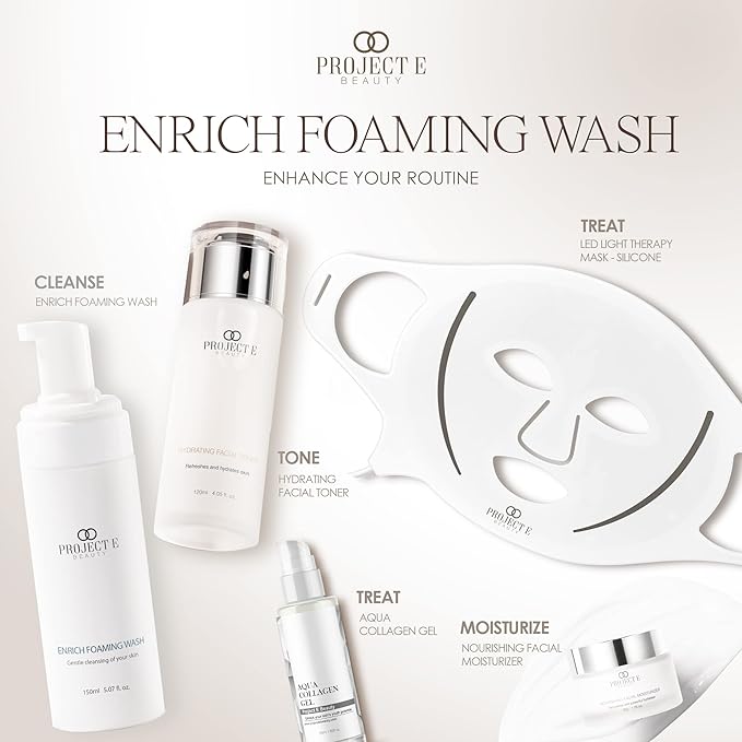 Project E Beauty Enrich Foaming Wash Gentle Cleansing | Moisturizing Daily Face Cleanser | Removes Dirt & Excess Oil | Brightens Skin | Hydrating Formulation | Clear & Smooth Skin | 150ml-VivaGrace Women