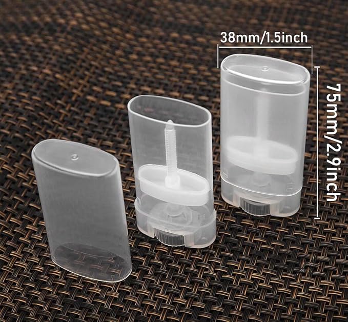 Empty Oval Deodorant Lip Lipstick Balm Tubes Containers Plastic 20PCS 15ML Transparent (15ml, Transparent)-VivaGrace Women