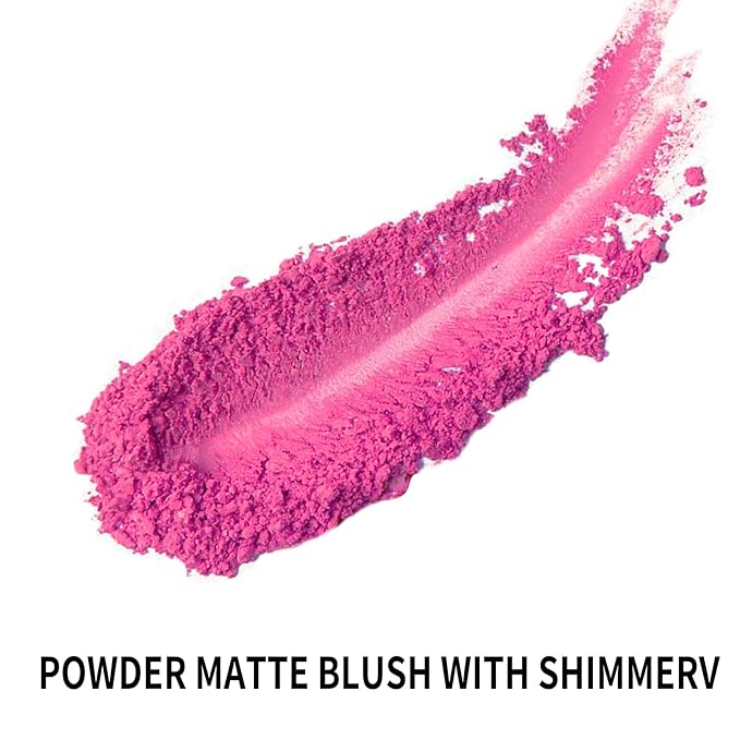 Boobeen Powder Blush Matte Blush, Highly Pigmented Beauty Cream Blush Palette for Create A Natural Cheek Flushed Look, Rich Colors (C-06)-VivaGrace Women
