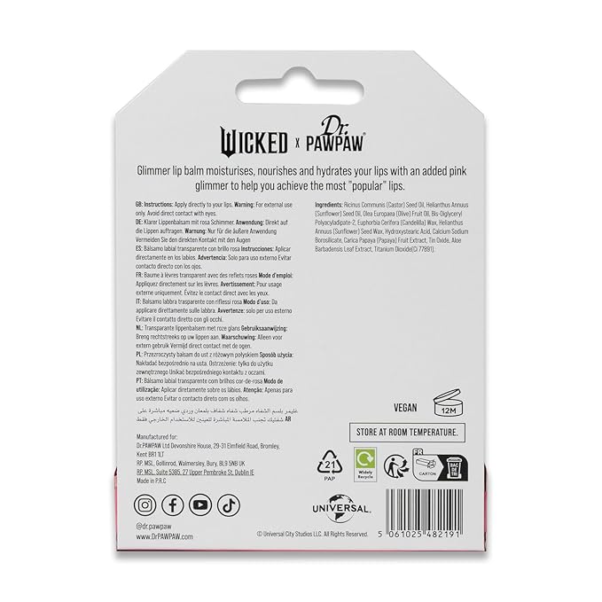 Dr. PawPaw Wicked Glimmer Lip Balm - Moisturizing, Shimmer Tinted Lip Balm for Women - Vegan, Nourishing, Hydrating - 0.1 oz-VivaGrace Women