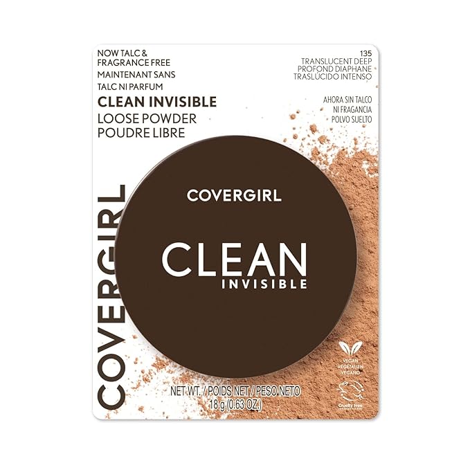 COVERGIRL Clean Invisible Loose Powder - Loose Powder, Setting Powder, Vegan Formula - Translucent Deep, 20g (0.7 oz)-VivaGrace Women