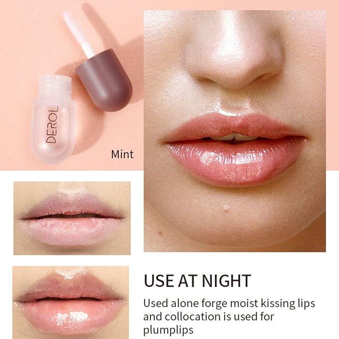 2Pcs Lip Plumper Set, Natural Lip Plumper kit, Day and Night Lip Plumper, Softer Bigger Fuller Cosmetics Plumper Lips-VivaGrace Women