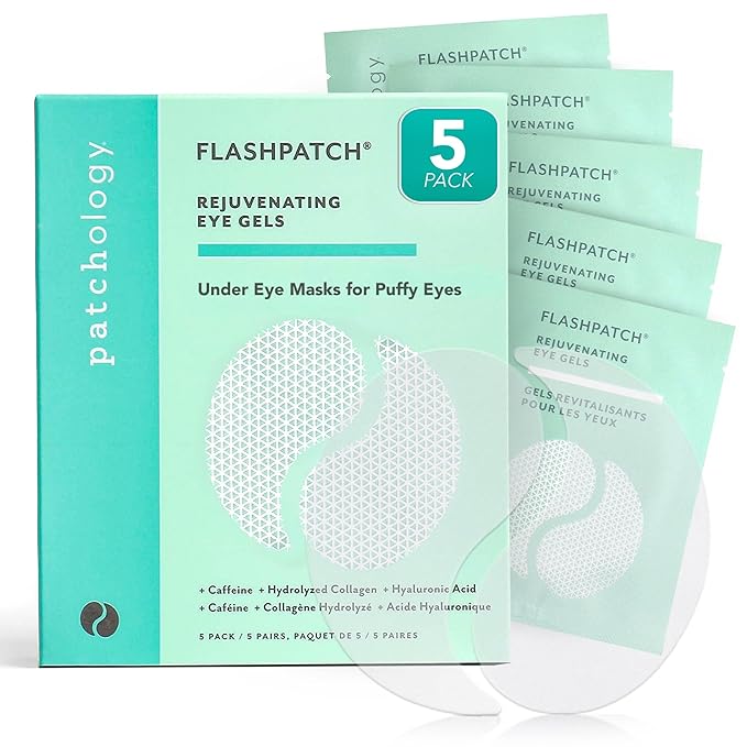 Patchology Under Eye Gel Patches – Natural Eye Masks for Puffy Eyes, Dark Circles & Eye Bags, Soothing Skincare Treatment for All Skin Types, Beauty & Personal Care Essentials (5 Pairs)-VivaGrace Women