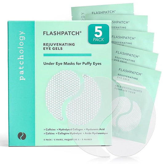 Patchology Under Eye Gel Patches – Natural Eye Masks for Puffy Eyes, Dark Circles & Eye Bags, Soothing Skincare Treatment for All Skin Types, Beauty & Personal Care Essentials (5 Pairs)-VivaGrace Women