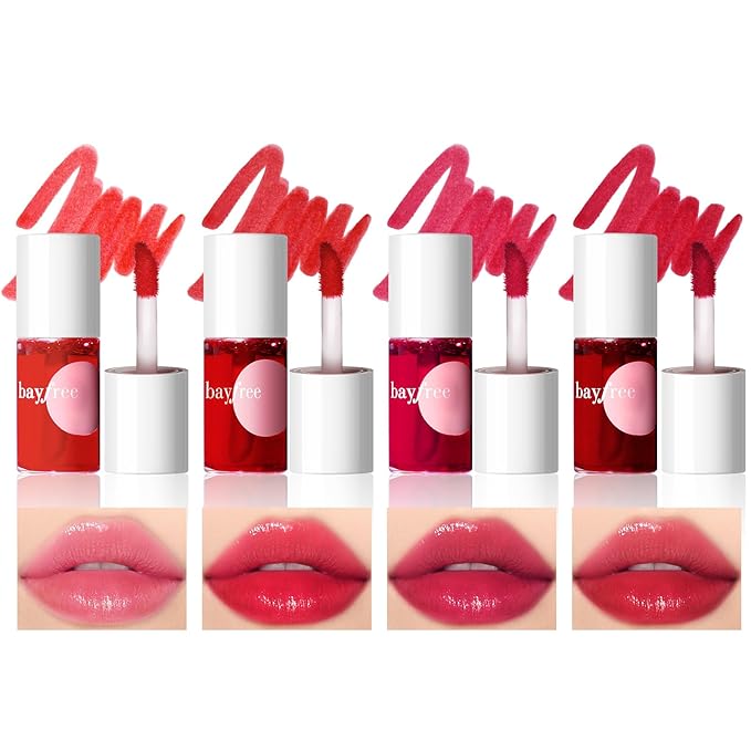 Lip Tint Stain, Long Lasting Korean Lip Stain Set, Non-sticky Waterproof Lightweight Lip and Cheek Tint, Moisturizing High Pigment Water Tint, Matte Finish Lip Tint-VivaGrace Women
